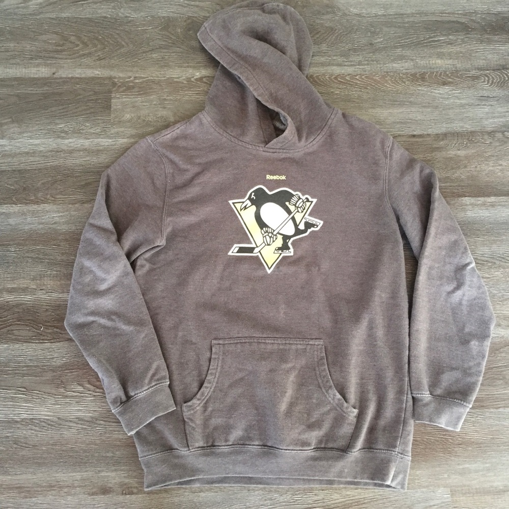 Reebok Hoodie Sweatshirt Face Off Collection NHL Pittsburgh Penguins